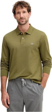 GANT Shield Piqu&eacute; Rugger - Heren - Polos - Groen - S - Katoen - Tops