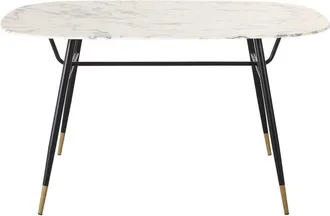 Maisons du monde Mesa de comedor de vidrio templado efecto mármol para 4 personas L.140