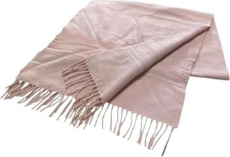 Ferragamo Pre-owned Scarves, female, Pink, Size: ONE SIZE Pre-owned Cashmere Fringe Scarf