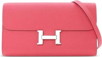 Herm&egrave;s 2024 Epsom Constance Long To Go Wallet crossbody bag - Roze