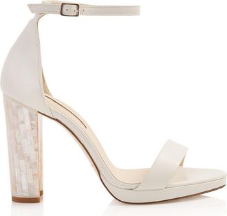 Freya Rose Dove Ankle Strap Pearl Heel Sandal in White at Nordstrom, Size 41