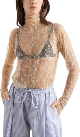 Dolce & Gabbana Beige Turtle Neck Top