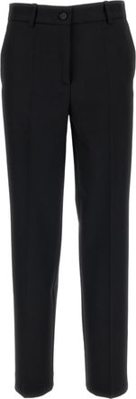 P.A.R.O.S.H. Black Stretch Wool Straight-Leg Pants