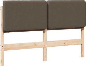 vidaXL Upholstered Headboard Brown and Taupe 150 cm Solid Pine Wood vidaXL