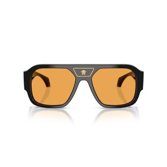 Versace 0ve4508u Bold Black Oversized Rectangular Sunglasses