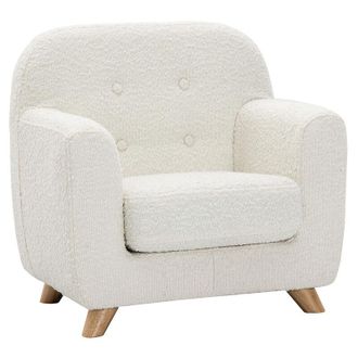 Miliboo Miliboo - Sill&oacute;n Para Ni&ntilde;os N&oacute;rdico De Borreguillo Blanco Y Madera Clara Norkid
