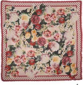 Dolce & Gabbana Multicolor Floral Cashmere Stole Womens Scarf (Pre-Owned)