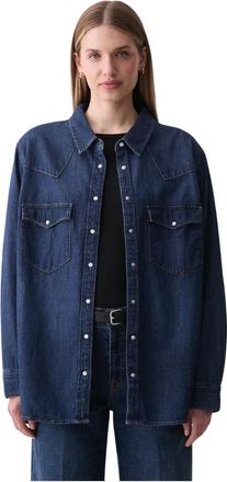 Levi's Dames, Blouses & Shirts, Blauw, Maat: L Katoen