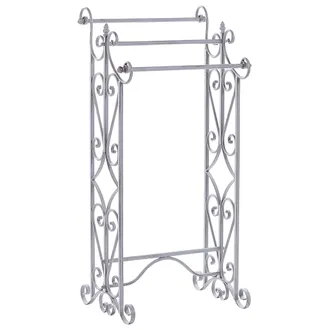 Beliani Beliani - Toallero De Metal Gris 45 X 90 Cm Estante Envejecido Retro Cl&aacute;sico Chillan