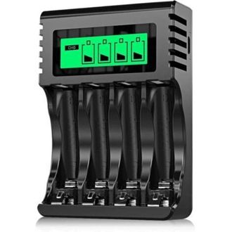 OEM Cargador De Bater&iacute;as Recargables De 4 Ranuras Para Carga R&aacute;pida De Pilas Aa Y Aaa Con Puerto Usb