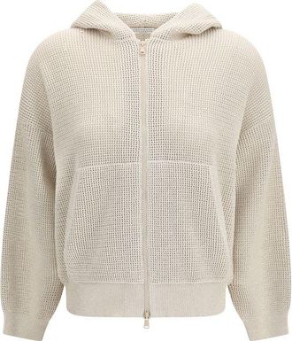 Brunello Cucinelli Beige Cotton Womens Hoodie