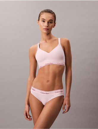 Calvin Klein Womens Icon Cotton Modal Lift Bralette - Pink - XXS