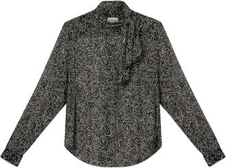 Isabel Marant Leona Blouse - Dames - Overhemden - Zwart - M - Denim - Overhemden