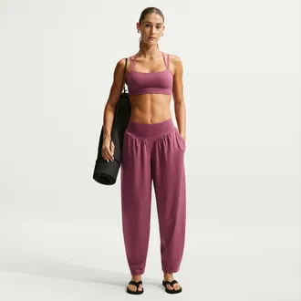 Nike Womens One Relaxed Dri-FIT Pants in Red | IU1415-654