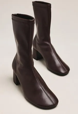 Maeve Block Heel Sock Boots
