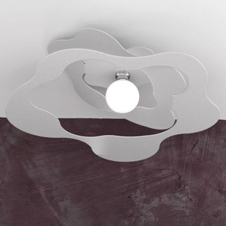Top-Light Top-light - Plafoniera Moderna Ripples Metallo Grigio 1 Luce E27 D.70Cm