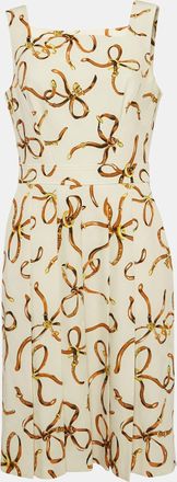 Moschino Boutique Moschino Cream Allover Bridle Bow Cady Dress