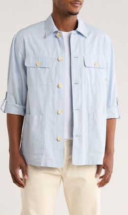 Scotch & Soda Relaxed Fit Cotton & Linen Shirt Jacket in Medium Blue at Nordstrom Rack, Size Xx-Large