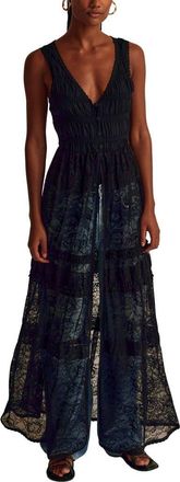 Free People Sweet Saloon Maxi Bodysuit in Black at Nordstrom, Size X-Small