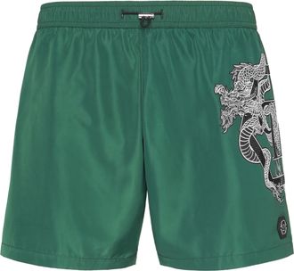 Philipp Plein Beachwear Short Trousers Dragon