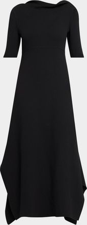 The Row Faede Draped Back Long Silk Dress