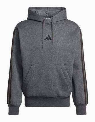 adidas Mens Mens Fleece 3 Stripes Hoodie - Black - Size: 42