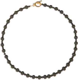 Jennifer Behr Dhara beaded necklace - women - 18kt Gold Plated Steel/Onyx - One Size