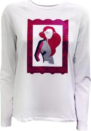 Emporio Armani Wit langemouw T-shirt 6H2T8D2J07Z0100 - Dames - Longsleeves - Wit - S - Tops