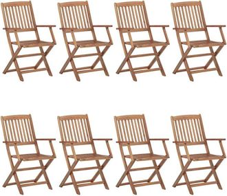 vidaXL Vidaxl - Sillas De Exterior Plegables 8 Uds Madera Maciza Acacia