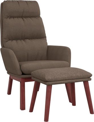 Nova Sill&oacute;n De Relax Con Reposapi&eacute;s De Tela Gris Taup&eacute; Vidaxl