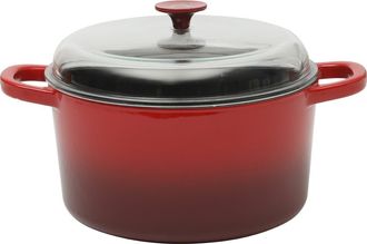 Crock Pot 3 Quart Enameled Cast Iron Dutch Oven With Borosilicate Lid in Red at Nordstrom