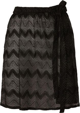 Missoni zigzag lamé mini skirt - women - Metallic Fibre/Rayon - 38 - Black