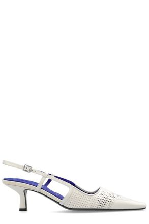 Burberry Womens Chisel Pumps In White Leather - Size EU 36