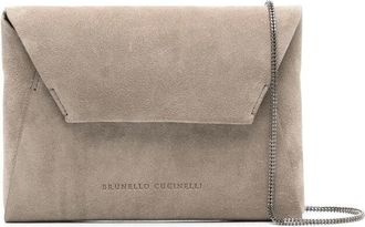 Brunello Cucinelli Brunello Cucinelli, Cross Body Bags, female, Gray, Size: ONE SIZE Ash Grey Chain-Strap Shoulder Bag