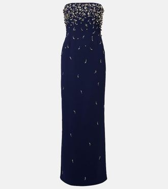 SIMKHAI Reign embellished crepe bustier gown