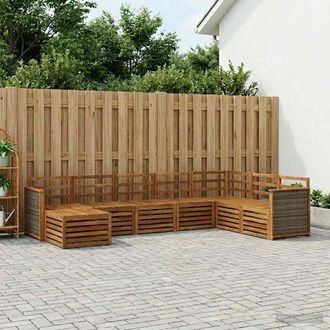 vidaXL Vidaxl Set Di Divani Da Esterno 6 Pz Naturale Legno Di Acacia Massello