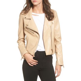 Blank NYC Faux Leather Moto Jacket in Natural Light at Nordstrom Rack, Size X-Small