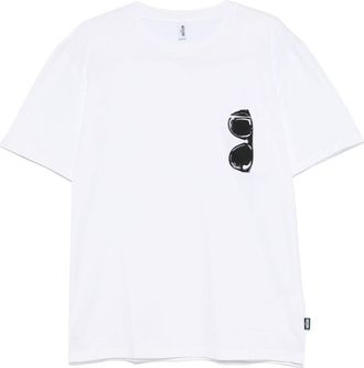 Moschino sunglasses-print T-shirt - White