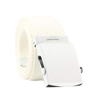 Generic Canvas Automatic Fashion Men Women Nylon Belt Fans Buckle Belt Belt Large Belts Men (White, One Size)