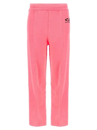 VETEMENTS Logo-Print Cotton Joggers - Pink