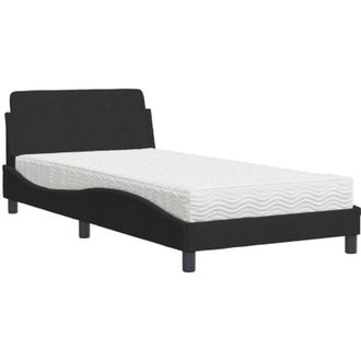 vidaXL Cama Con Colch&oacute;n Terciopelo Negro 100x200 Cm Vidaxl