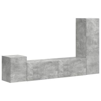 vidaXL Conjunto De Mueble De Tv 4 Pcs Gris Concreto Vidaxl