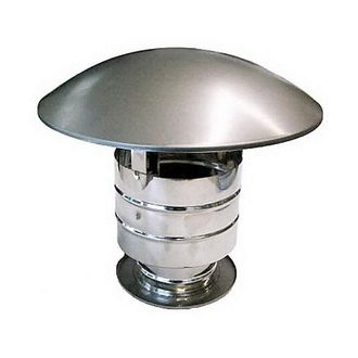 MBM Tubo De Humos De Pared Doble Aislado De Acero Inoxidable Con Terminal De Sombrero Chino Antiviento Dn 300/350