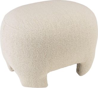 Macabane Puf con forma de dise&ntilde;o n.&ordm; 1 en tejido de rizo peque&ntilde;o beige