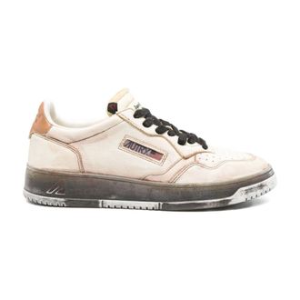 Autry Sneakers, male, White, 12 UK, White Leather Trainers with Black Laces