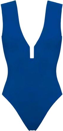 Eres Diep V-hals badpak - Dames - Badpakken - Blauw - L - Badmode