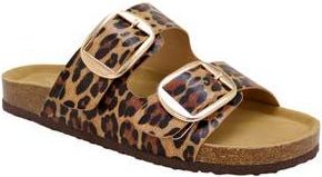 Seven 7 Griffin Faux Leather Double Strap Slide Sandal in Leopard at Nordstrom Rack, Size 6.5