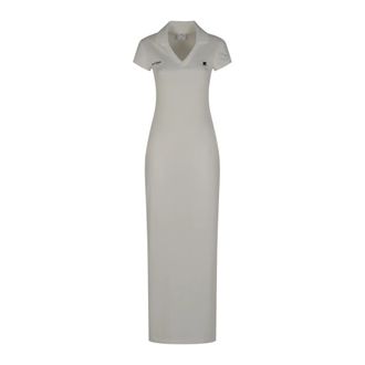 Courr&egrave;ges Sports Polo Lange Jurk - Dames - Maxi kleedjes - Wit - M - Leer - Kleedjes