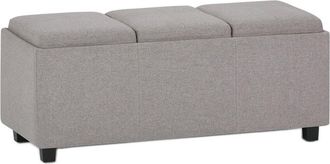 Simpli Home Avalon 42In Contemporary Rectangle Storage Ottoman