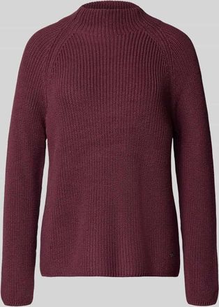 Monari Strickpullover mit Stehkragen in Bordeaux, Größe 36